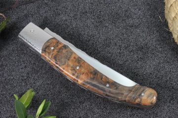 Couteau pliant Baroudeur 13cm loupe d\'érable stabilisée acier inox RWL34