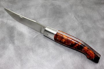 Couteau pliant Trappeur loupe bois de fer d\'Arizona acier RWL34