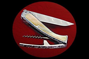 Couteau à secret collection Versailles sommelier nacre gravure Casetto