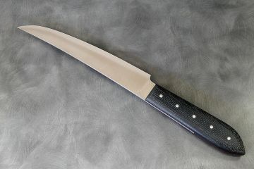 Couteau de cuisine trancheur, manche micarta acier inox Bölher N690