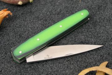 Couteau pliant Espadon 10,5cm lame 14c28 manche G10 vert filets noir