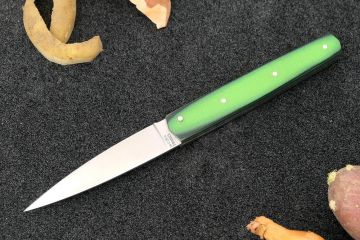 Couteau pliant Espadon 10,5cm lame 14c28 manche G10 vert filets noir