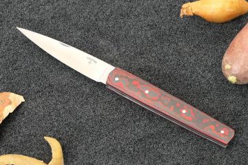 Couteau pliant Espadon 10,5cm lame 14c28 manche fibre de carbone rouge