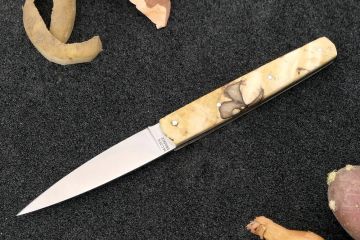 Couteau pliant Espadon 10,5cm lame 14c28 manche marronnier stabilisé