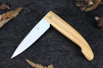 Couteau capucin traditionnel le Berger acier carbone xc75 manche buis