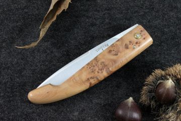 Couteau de Berger des Pyrénées lame acier 12c27 manche loupe de cade