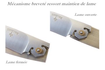 Couteau de Berger des Pyrénées lame acier 12c27 manche loupe de cade