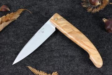 Couteau capucin traditionnel le Berger acier carbone manche olivier