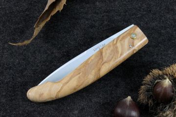 Couteau capucin traditionnel le Berger acier carbone manche olivier