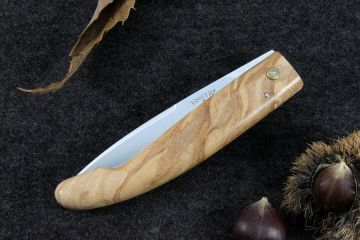 Couteau de berger des Pyrénées lame acier 12c27 manche olivier