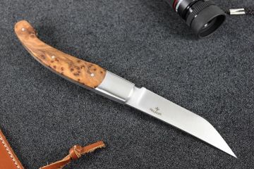 Couteau pliant Baroudeur lame RWL34 manche ronce de thuya