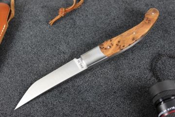 Couteau pliant Baroudeur lame RWL34 manche ronce de thuya
