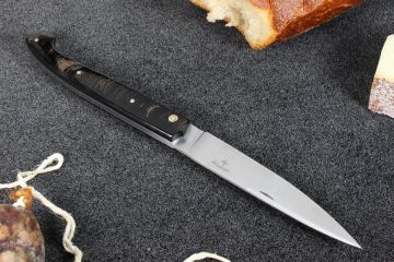 Couteau pliant artisanal Pyrène 13cm corne de buffle acier carbone XC75