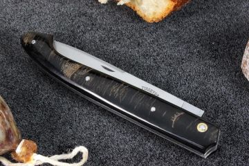 Couteau pliant artisanal Pyrène 13cm corne de buffle acier carbone XC75