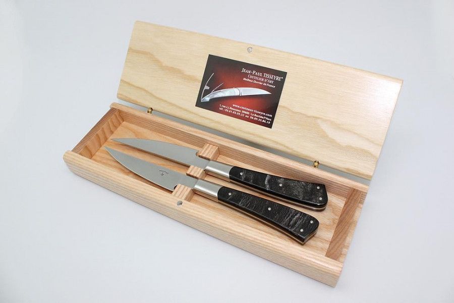 Coffret 6 couteaux As de table bois de rose acier Alenox18cr