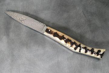 Couteau pliant Catalan lame damas carbone corne de bélier