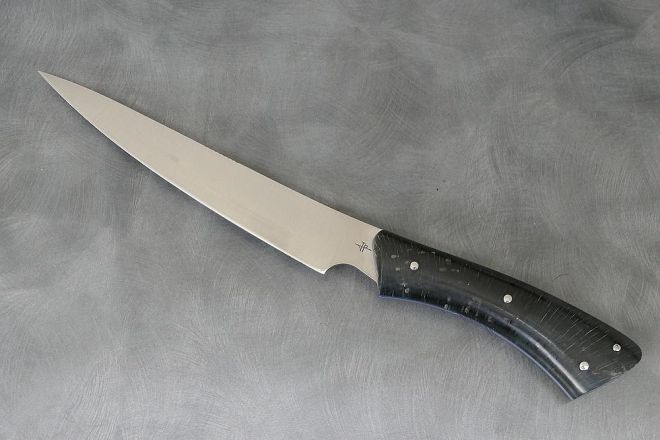 Couteau de cuisine filets hêtre stabilisé teinté acier inox 12c27