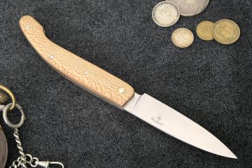 Couteau de poche artisanal Peyrecave acier carbone xc75 bois de platane