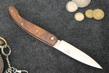 Couteau de poche artisanal Peyrecave acier carbone xc75 bois de palissandre