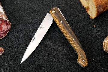 Couteau pliant artisanal Pyrène 13cm bocote acier carbone XC75