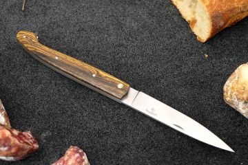 Couteau pliant artisanal Pyrène 13cm bocote acier carbone XC75