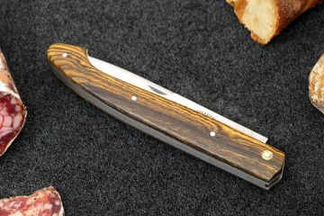 Couteau pliant artisanal Pyrène 13cm bocote acier carbone XC75