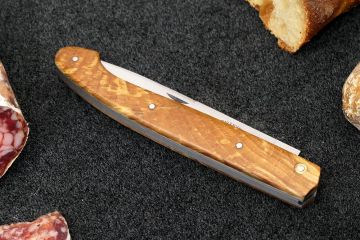 Couteau pliant artisanal Pyrène 13cm hêtre stabilisé acier carbone XC75