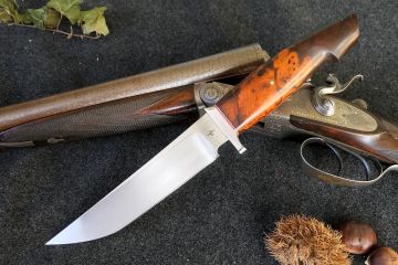 Couteau de chasse Poignard loupe de bois de fer d\'Arizona acier RWL34