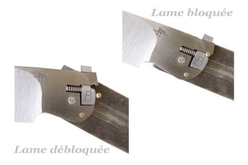 Couteau pliant Baroudeur corne jaspée acier damas inox