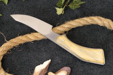 Couteau de chasse artisanal skinner acier mox27co racine de buis