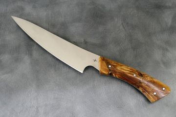 Couteau de cuisine Chef fourche peuplier stabilisée acier inox 12c27