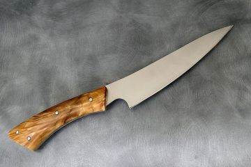 Couteau de cuisine Chef fourche peuplier stabilisée acier inox 12c27