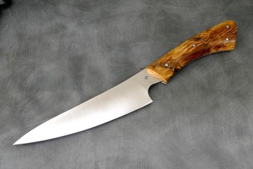 Couteau de cuisine Chef fourche peuplier stabilisée acier inox 12c27