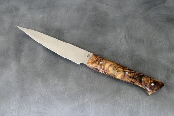 Couteau de cuisine office GM fourche de marronnier stabilisée acier inox 12c27