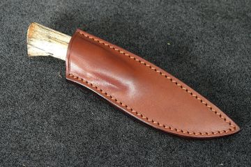 Petit couteau chasse Skinner os de mammouth stabilisé acier damas carbone