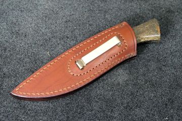 Petit couteau chasse Skinner os de mammouth stabilisé acier damas carbone