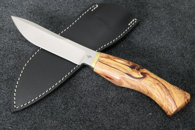 Couteau chasse Drop-point pommier stabilisé acier inox RWL34