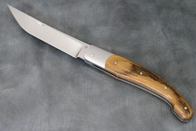 Couteau pliant Baroudeur 14cm ivoire de mammouth acier inox RWL34