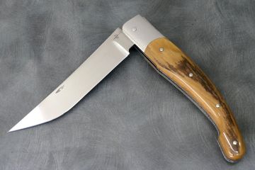 Couteau pliant Baroudeur 14cm ivoire de mammouth acier inox RWL34