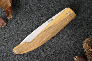 Couteau capucin traditionnel le Berger acier carbone xc75 manche buis