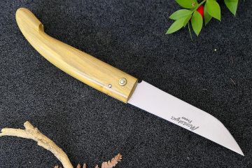 Couteau de poche traditionnel Montségur racine de buis acier carbone xc75