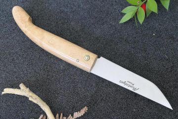 Couteau de poche traditionnel Montségur ronce de frêne acier carbone xc75